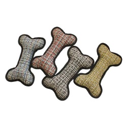 粗仿麻布互动狗玩具骨头